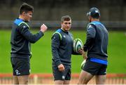 18 June 2018; Jordan Larmour, centre, with team-mates Jacob Stockdale, left, and Rob Kearney during Ireland rugby squad training at North Sydney Oval in Sydney, Australia. Photo by Brendan Moran/Sportsfile