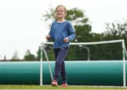 19 June 2018; Hanna Ciesielka, age 9, during the visually impaired football training and match day at St Joseph's Primary School in Drumcondra, Dublin. Photo by David Fitzgerald/Sportsfile