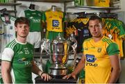 19 June 2018; Tomas Corrigan of Fermanagh and Paul Brennan of Donegal during an Ulster GAA Senior Football Championship Final press conference at O'Neill's Sports Store in Strabane, Co. Tyrone. Photo by Oliver McVeigh/Sportsfile