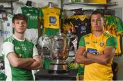 19 June 2018; Tomas Corrigan of Fermanagh and Paul Brennan of Donegal during an Ulster GAA Senior Football Championship Final press conference at O'Neill's Sports Store in Strabane, Co Tyrone. Photo by Oliver McVeigh/Sportsfile
