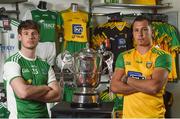 19 June 2018; Tomas Corrigan of Fermanagh and Paul Brennan of Donegal during an Ulster GAA Senior Football Championship Final press conference at O'Neill's Sports Store in Strabane, Co Tyrone. Photo by Oliver McVeigh/Sportsfile