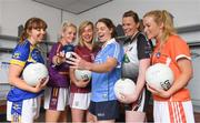 20 June 2018; The Ladies Gaelic Football Association and Orreco have announced a groundbreaking technology partnership which will see LGFA promote a new app for women, created by the world-leading Irish sports data, biomarker and performance experts. FitrWoman provides personalised day-to-day evidence based training and nutrition suggestions tailored to the changing hormones in a woman’s menstrual cycle. Pictured at the launch are, from left, Sinéad Delahunty of Tipperary, Bernie Breen of Wexford, Tracey Leonard of Galway, Noëlle Healy of Dublin, Noelle Gormley of Sligo, and Marian McGuinness of Armagh, at today’s launch at Croke Park in Dublin. Photo by Piaras Ó Mídheach/Sportsfile