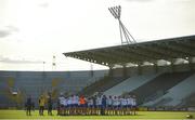 20 June 2018; Waterford players stand for the playing of the National Anthem prior to the Bord Gais Energy Munster Under 21 Hurling Championship Semi-Final match between Cork and Waterford at Pairc Ui Chaoimh in Cork. Photo by Eóin Noonan/Sportsfile