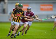 20 June 2018; Martin Keoghan of Kilkenny in action against Kevin Cooney of Galway during the Bord Gáis Energy Leinster GAA Hurling U21 Championship Semi-Final match between Kilkenny and Galway at Bord Na Mona O'Connor Park in Tullamore, Co Offaly. Photo by Harry Murphy/Sportsfile