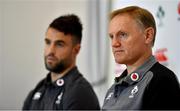 21 June 2018; Ireland head coach Joe Schmidt, right and Conor Murray during an Ireland rugby press conference in Sydney, Australia. Photo by Brendan Moran/Sportsfile
