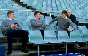 22 June 2018; Injured players, from left, Dan Leavy, Andrew Conway and Garry Rngrose sit out the Ireland rugby squad captain's run at Allianz Stadium in Sydney, Australia. Photo by Brendan Moran/Sportsfile