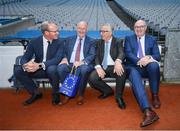 22 June 2018; President of the European Commission Jean-Claude Juncker, second from right, with Tánaiste Simon Coveney, left, Uachtarán Chumann Lúthchleas Gael John Horan and European Commissioner for Agriculture Phil Hogan, right, during a visit to Croke Park in Dublin. Photo by Stephen McCarthy/Sportsfile