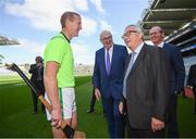 22 June 2018; President of the European Commission Jean-Claude Juncker meets former Kilkenny hurler Henry Shefflin during a visit to Croke Park in Dublin. Photo by Stephen McCarthy/Sportsfile