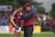 17 June 2018; Damien Comer of Galway is treated for an injury during the Connacht GAA Football Senior Championship Final match between Roscommon and Galway at Dr Hyde Park in Roscommon. Photo by Piaras Ó Mídheach/Sportsfile