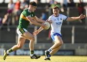 22 June 2018; Donal O'Sullivan of Kerry in action against Donal Fitzgerald of Waterford during the EirGrid Munster GAA Football U20 Championship semi-final match between Kerry and Waterford at Austin Stack Park in Tralee, Kerry. Photo by Matt Browne/Sportsfile