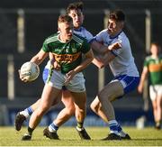 22 June 2018; Bryan Sweeney of Kerry in action against Conor O Cuirrin, left, and Ciaran Walsh of Waterford during the EirGrid Munster GAA Football U20 Championship semi-final match between Kerry and Waterford at Austin Stack Park in Tralee, Kerry. Photo by Matt Browne/Sportsfile