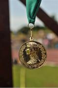 23 June 2018; A detailed view of the Tailteann Games Gold Medal prior to the Irish Life Health Tailteann Games T&F Championships at Morton Stadium, in Santry, Dublin. Photo by Tomás Greally/Sportsfile