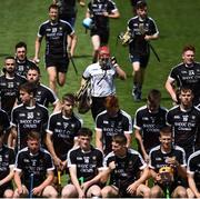 23 June 2018; Sligo goalkeeper Declan Reidy joins the team photo prior to the Lory Meagher Cup Final match between Lancashire and Sligo at Croke Park in Dublin. Photo by David Fitzgerald/Sportsfile