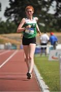 23 June 2018; Emily MacHugh of St. Marys Naas, Co. Kildare, on her way to winning the Girls 3000m Walk event, during the Irish Life Health Tailteann Games T&F Championships at Morton Stadium, in Santry, Dublin. Photo by Tomás Greally/Sportsfile