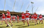 23 June 2018; Cork players break away from the team picture prior to the TG4 Munster Ladies Senior Football Final match between Cork and Kerry at CIT in Bishopstown, Cork. Photo by Eóin Noonan/Sportsfile