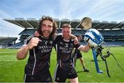 23 June 2018; Gary Cadden, left, and James Weir of Sligo celebrate following the Lory Meagher Cup Final match between Lancashire and Sligo at Croke Park in Dublin. Photo by David Fitzgerald/Sportsfile