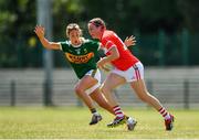 23 June 2018; Hannah Looney of Cork in action against Aislinn Desmond of Kerry during the TG4 Munster Ladies Senior Football Final match between Cork and Kerry at CIT in Bishopstown, Cork. Photo by Eóin Noonan/Sportsfile