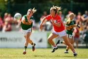23 June 2018; Amy Foley of Kerry in action against Maire O'Callaghan of Cork during the TG4 Munster Ladies Senior Football Final match between Cork and Kerry at CIT in Bishopstown, Cork. Photo by Eóin Noonan/Sportsfile
