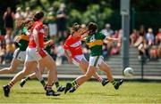 23 June 2018; Ciara O'Sullivan of Cork scores her side's second goal of the game during the TG4 Munster Ladies Senior Football Final match between Cork and Kerry at CIT in Bishopstown, Cork. Photo by Eóin Noonan/Sportsfile