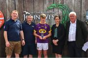 23 June 2018; First-place in the Boys Hurling competition Luke Roche from Shelmaliers GAA Club in Co. Wexford, centre, is presented with this trophy by, from left, John Cunningham and Tom Keane, National Féile Committee, Anne-Claire Monde, John West Marketing Manager, and Chairman of Féile Brendan Brien, at the John West Skills Day in the National Sports Campus on Saturday 23rd June. The Skills Day is an opportunity for Ireland’s rising football, hurling & camogie stars to show their skills as part of the John West Féile na nÓg and John West Féile na nGael competitions. At the National Sports Campus in Blanchardstown, Dublin. Photo by Seb Daly/Sportsfile