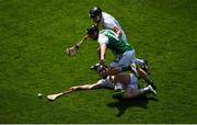 23 June 2018; Cian Forde, bottom, and John Doran of Kildare in action against Shane Lawless of London during the Christy Ring Cup Final match between London and Kildare at Croke Park in Dublin. Photo by David Fitzgerald/Sportsfile