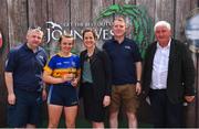 23 June 2018; Second place in the Ladies Camogie competition Aine Leenane of Shannon Rovers GAA Club, Co. Tipperary, is pictured with, from left, John Cunningham, National Féile Committee, Anne-Claire Monde, John West Marketing Manager, Tom Keane, National Féile Committee, and Chairman of Féile Brendan Brien, at the John West Skills Day in the National Sports Campus on Saturday 23rd June. The Skills Day is an opportunity for Ireland’s rising football, hurling & camogie stars to show their skills as part of the John West Féile na nÓg and John West Féile na nGael competitions. At the National Sports Campus in Blanchardstown, Dublin. Photo by Seb Daly/Sportsfile