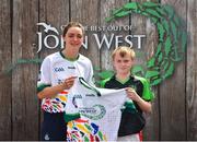 23 June 2018; Conor McLoughlin from St Mary's Kiltoghert GAA Club in Co. Leitrim pictured with Dublin Camogie player Eve O'Brien at the John West Skills Day in the National Sports Campus on Saturday 23rd June. The Skills Day is an opportunity for Ireland’s rising football, hurling & camogie stars to show their skills as part of the John West Féile na nÓg and John West Féile na nGael competitions. At the National Sports Campus in Blanchardstown, Dublin. Photo by Seb Daly/Sportsfile