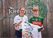 23 June 2018; Mark Jordan from Ballina GAA Club in Co. Mayo pictured with Dublin Camogie player Eve O'Brien at the John West Skills Day in the National Sports Campus on Saturday 23rd June. The Skills Day is an opportunity for Ireland’s rising football, hurling & camogie stars to show their skills as part of the John West Féile na nÓg and John West Féile na nGael competitions. At the National Sports Campus in Blanchardstown, Dublin. Photo by Seb Daly/Sportsfile