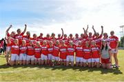 23 June 2018; Cork players celebrate with the cup following the TG4 Munster Ladies Senior Football Final match between Cork and Kerry at CIT in Bishopstown, Cork. Photo by Eóin Noonan/Sportsfile