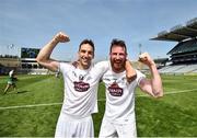 23 June 2018; Martin Fitzgerald, left, and Éanna O'Neill of Kildare celebrate following the Christy Ring Cup Final match between London and Kildare at Croke Park in Dublin. Photo by David Fitzgerald/Sportsfile