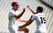 23 June 2018; Mark Delaney, left, and Bernard Deay of Kildare celebrate at the final whistle following the Christy Ring Cup Final match between London and Kildare at Croke Park in Dublin. Photo by David Fitzgerald/Sportsfile