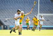 23 June 2018; Bernard Lafferty of Donegal attempts to block Micheal O'Regan of Warwickshire during the Nicky Rackard Cup Final match between Donegal and Warwickshire at Croke Park in Dublin. Photo by David Fitzgerald/Sportsfile