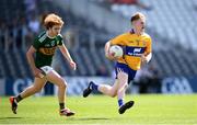 23 June 2018; Darragh Connelly of Clare in action against Paul Walsh of Kerry during the Electric Ireland Munster GAA Football Minor Championship Final match between Kerry and Clare at Páirc Ui Chaoimh in Cork. Photo by Stephen McCarthy/Sportsfile
