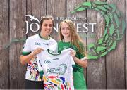 23 June 2018; Maggie Walsh from Blackrock Effin Camogie Club in Co. Limerick pictured with Dublin Camogie player Grainne Quinn at the John West Skills Day in the National Sports Campus on Saturday 23rd June. The Skills Day is an opportunity for Ireland’s rising football, hurling & camogie stars to show their skills as part of the John West Féile na nÓg and John West Féile na nGael competitions. At the National Sports Campus in Blanchardstown, Dublin. Photo by Seb Daly/Sportsfile