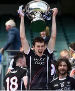23 June 2018; Gerard O'Kelly-Lynch of Sligo lifts the cup following his side's victory in the Lory Meagher Cup Final match between Lancashire and Sligo at Croke Park in Dublin. Photo by David Fitzgerald/Sportsfile