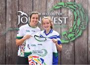 23 June 2018; Christina Charters from Crosserlough GAA Club in Co. Cavan pictured with Dublin Camogie player Grainne Quinn at the John West Skills Day in the National Sports Campus on Saturday 23rd June. The Skills Day is an opportunity for Ireland’s rising football, hurling & camogie stars to show their skills as part of the John West Féile na nÓg and John West Féile na nGael competitions. At the National Sports Campus in Blanchardstown, Dublin. Photo by Seb Daly/Sportsfile