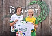 23 June 2018; Suibhán O'Donnell from St Eunan's GAA Club, Letterkenny, in Co. Donegal pictured with Dublin Camogie player Grainne Quinn at the John West Skills Day in the National Sports Campus on Saturday 23rd June. The Skills Day is an opportunity for Ireland’s rising football, hurling & camogie stars to show their skills as part of the John West Féile na nÓg and John West Féile na nGael competitions. At the National Sports Campus in Blanchardstown, Dublin. Photo by Seb Daly/Sportsfile