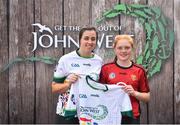 23 June 2018; Ciara Fitzsimons from Ballybalget GAA Club in Co. Down pictured with Dublin Camogie player Grainne Quinn at the John West Skills Day in the National Sports Campus on Saturday 23rd June. The Skills Day is an opportunity for Ireland’s rising football, hurling & camogie stars to show their skills as part of the John West Féile na nÓg and John West Féile na nGael competitions. At the National Sports Campus in Blanchardstown, Dublin. Photo by Seb Daly/Sportsfile