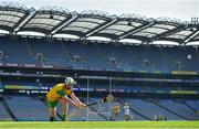 23 June 2018; Gerry Gilmore of Donegal takes a sideline cut during the Nicky Rackard Cup Final match between Donegal and Warwickshire at Croke Park in Dublin. Photo by David Fitzgerald/Sportsfile