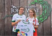 23 June 2018; Cara McElwee from Bellaghy Wolfe Tones Gaelic Athletic Club in Co. Derry pictured with Dublin Camogie player Grainne Quinn at the John West Skills Day in the National Sports Campus on Saturday 23rd June. The Skills Day is an opportunity for Ireland’s rising football, hurling & camogie stars to show their skills as part of the John West Féile na nÓg and John West Féile na nGael competitions. At the National Sports Campus in Blanchardstown, Dublin. Photo by Seb Daly/Sportsfile