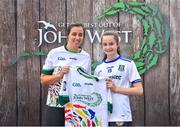23 June 2018; Aoibheann McCooey from Castleblayney GAA Club in Co. Monaghan pictured with Dublin Camogie player Grainne Quinn at the John West Skills Day in the National Sports Campus on Saturday 23rd June. The Skills Day is an opportunity for Ireland’s rising football, hurling & camogie stars to show their skills as part of the John West Féile na nÓg and John West Féile na nGael competitions. At the National Sports Campus in Blanchardstown, Dublin. Photo by Seb Daly/Sportsfile