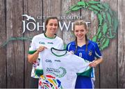 23 June 2018; Grainne Delaney from Camross Camogie Club in Co. Laois pictured with Dublin Camogie player Grainne Quinn at the John West Skills Day in the National Sports Campus on Saturday 23rd June. The Skills Day is an opportunity for Ireland’s rising football, hurling & camogie stars to show their skills as part of the John West Féile na nÓg and John West Féile na nGael competitions. At the National Sports Campus in Blanchardstown, Dublin. Photo by Seb Daly/Sportsfile
