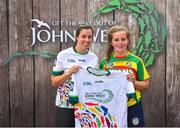 23 June 2018; Ann Murphy from St Mullins GAA Club in Co. Carlow pictured with Dublin Camogie player Grainne Quinn at the John West Skills Day in the National Sports Campus on Saturday 23rd June. The Skills Day is an opportunity for Ireland’s rising football, hurling & camogie stars to show their skills as part of the John West Féile na nÓg and John West Féile na nGael competitions. At the National Sports Campus in Blanchardstown, Dublin. Photo by Seb Daly/Sportsfile
