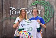 23 June 2018; Emma Daly from Cappawhite GAA Club in Co. Tipperary pictured with Roscommon Ladies Footballer Amanda McLoone at the John West Skills Day in the National Sports Campus on Saturday 23rd June. The Skills Day is an opportunity for Ireland’s rising football, hurling & camogie stars to show their skills as part of the John West Féile na nÓg and John West Féile na nGael competitions. At the National Sports Campus in Blanchardstown, Dublin. Photo by Seb Daly/Sportsfile
