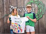 23 June 2018; Aohdan Looby from Kilbride GAA Club in Co. Roscommon pictured with Roscommon Ladies Footballer Amanda McLoone at the John West Skills Day in the National Sports Campus on Saturday 23rd June. The Skills Day is an opportunity for Ireland’s rising football, hurling & camogie stars to show their skills as part of the John West Féile na nÓg and John West Féile na nGael competitions. At the National Sports Campus in Blanchardstown, Dublin. Photo by Seb Daly/Sportsfile