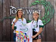 23 June 2018; Sophie Ngai from Kilcullen GAA Club in Co. Kildare pictured with Roscommon Ladies Footballer Amanda McLoone at the John West Skills Day in the National Sports Campus on Saturday 23rd June. The Skills Day is an opportunity for Ireland’s rising football, hurling & camogie stars to show their skills as part of the John West Féile na nÓg and John West Féile na nGael competitions. At the National Sports Campus in Blanchardstown, Dublin. Photo by Seb Daly/Sportsfile