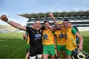 23 June 2018; Donegal players, from left, Dylan Lafferty, Ciaran Mathewson, Seán McVeigh and Danny Cullin following the Nicky Rackard Cup Final match between Donegal and Warwickshire at Croke Park in Dublin. Photo by David Fitzgerald/Sportsfile