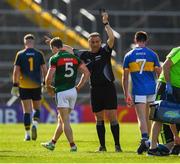 23 June 2018; Colm Boyle of Mayo, 5, is shown a 'black card' by referee Maurice Deegan during the GAA Football All-Ireland Senior Championship Round 2 match between Tipperary and Mayo at Semple Stadium in Thurles, Tipperary. Photo by Ray McManus/Sportsfile