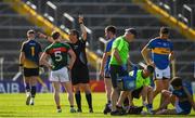 23 June 2018; Colm Boyle of Mayo, 5, is shown a 'black card' by referee Maurice Deegan during the GAA Football All-Ireland Senior Championship Round 2 match between Tipperary and Mayo at Semple Stadium in Thurles, Tipperary. Photo by Ray McManus/Sportsfile