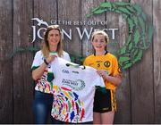 23 June 2018; Ciara Donohoe from Crosserlough GAA Club in Co. Cavan pictured with Roscommon Ladies Footballer Amanda McLoone at the John West Skills Day in the National Sports Campus on Saturday 23rd June. The Skills Day is an opportunity for Ireland’s rising football, hurling & camogie stars to show their skills as part of the John West Féile na nÓg and John West Féile na nGael competitions. At the National Sports Campus in Blanchardstown, Dublin. Photo by Seb Daly/Sportsfile